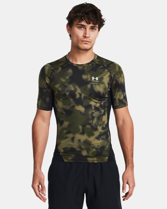 Męska koszulka z krótkimi rękawami HeatGear® Printed, Green, pdpMainDesktop image number 0